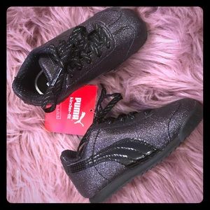 puma black glitter shoes